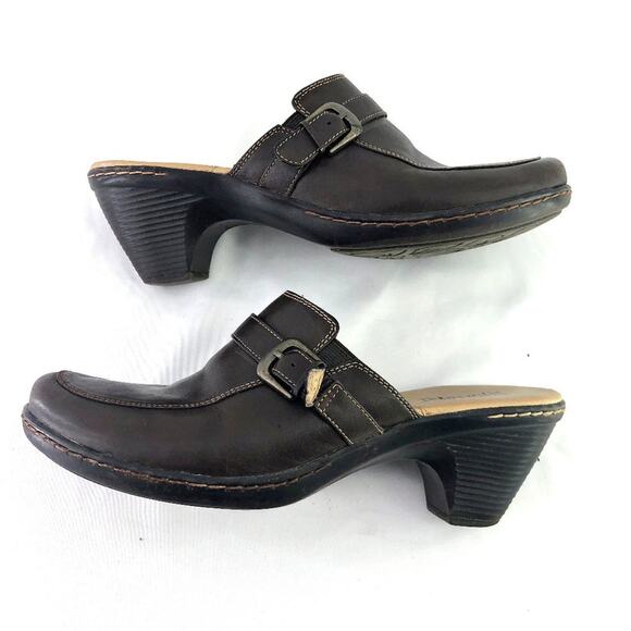 Bjorndal Brown Leather Kendall 136181 Slip On Clog Mule Wedge Shoe 9.5 Durable - Picture 5 of 9